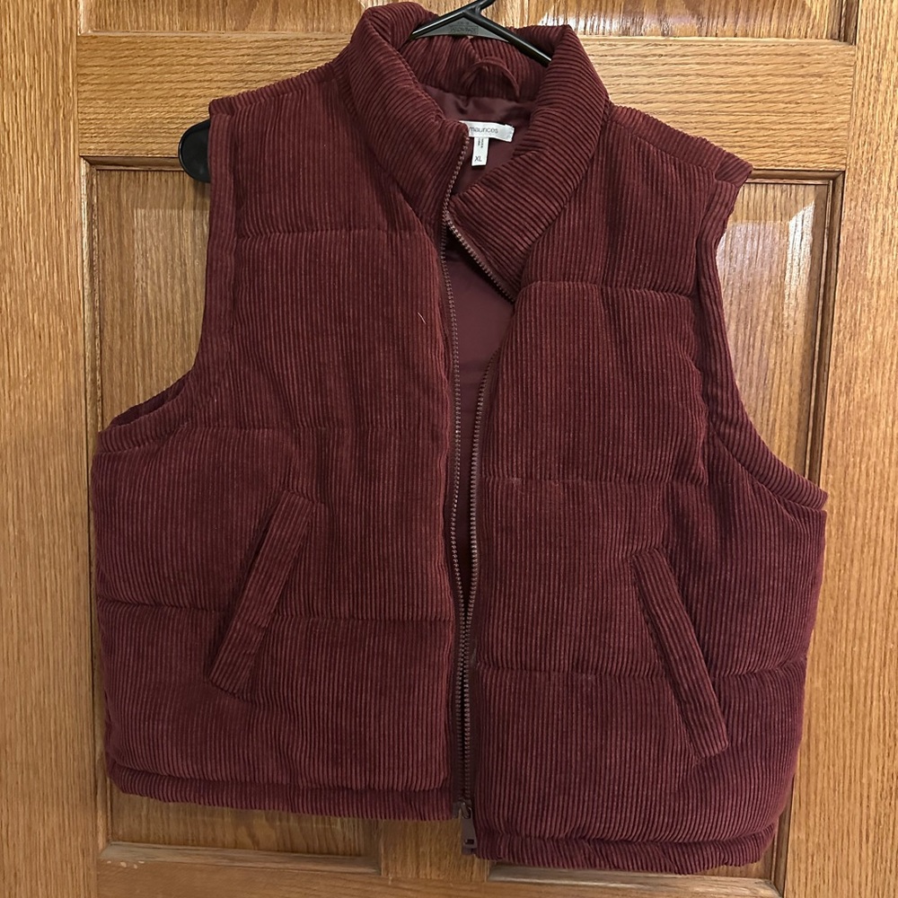 Maurices Burgundy Corduroy Vest